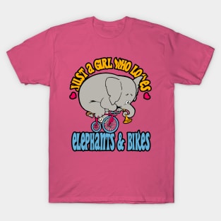 Just a Girl Who Loves Elephants and Bikes T-Shirt